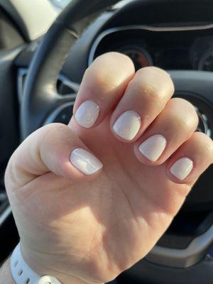 Dip mani over regular nails