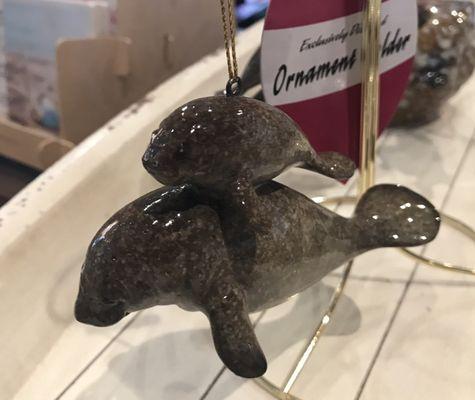 Purchased a sweet manatee ornament for my friend who took me swimming with the manatees at Crystal River