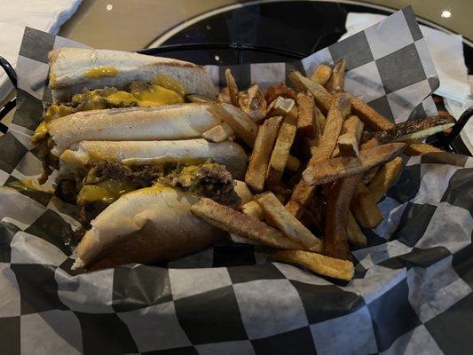 Cheesesteak and fries