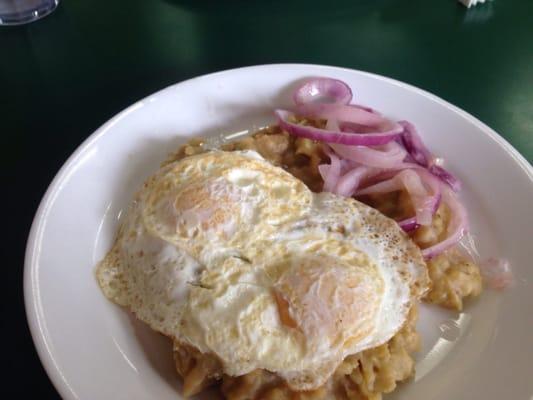 Mangu and over easy eggs