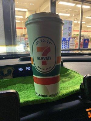 Extra Large 7-Eleven's blend coffee. Really good coffee.