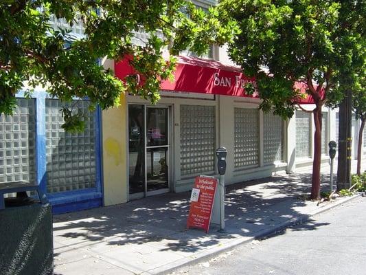 Our shade covered store front. Trees planted along our building by San Francisco Herb Co. and the Friends of the Urban Forest.