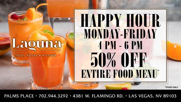 Happy Hour Monday-Friday 4pm-6pm