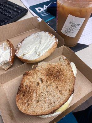 My sandwich has the wrong cheese and I got a bagel instead of munchkins. At least my coffee is good.