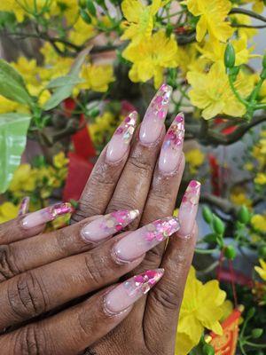 Purple Glitter acrylic nails