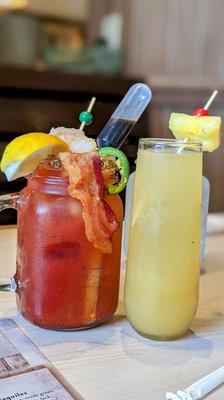 Spicy Bloody Mary and Pineapple Mimosa