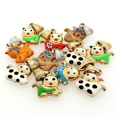 14K Enamel Cat Charms