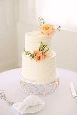 Wedding cake - almond cake/strawberry/lemon (PC: @mjuliephoto on Instagram)