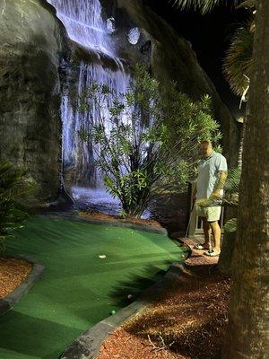 Course by the waterfall