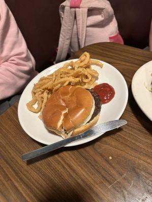 Cheese Burger & Onion Rings