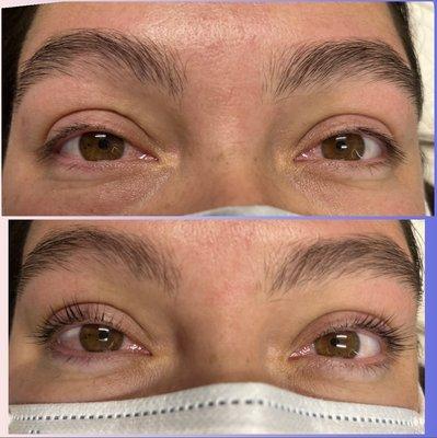 Keratin lash lift and tint