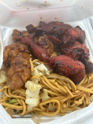 Spicy orange chicken, Barbeque Chocken and Chowmein