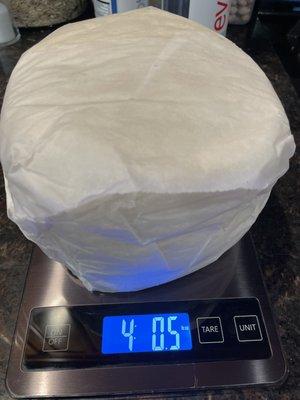 4 lbs of tortillas $10.00