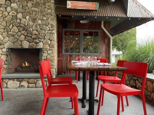 Outdoor heated seating