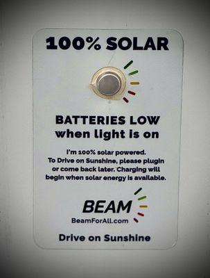 The parking lot has added solar powered electric vehicle charging stations for government vehicles. www.beamforall.com