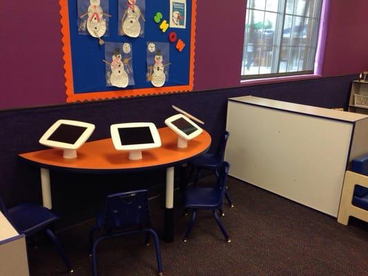 iPad station in 4-year old classroom