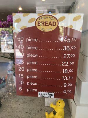 Love the bread!! They have new prices! Cash only!!