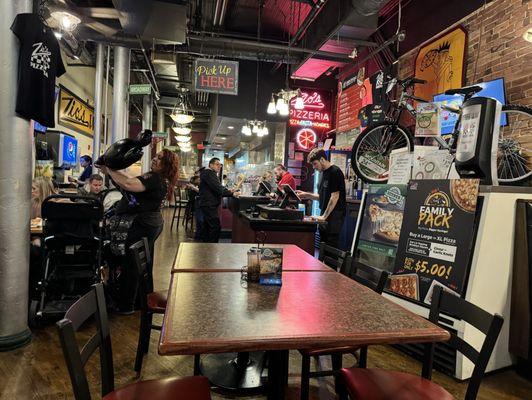 Inside of restaurant dining