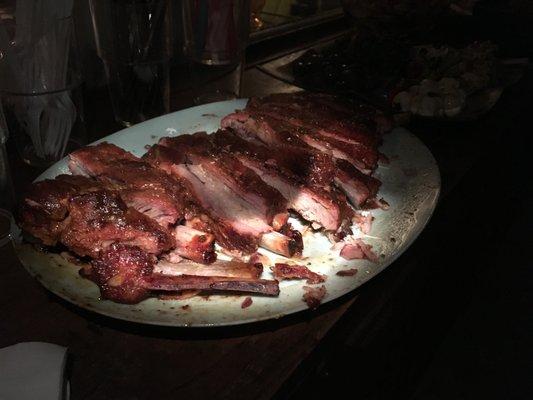 Smoked ribs that only 3 hours ago were bought at Louie's marketplace in Oak Park. Fantastic flavor!