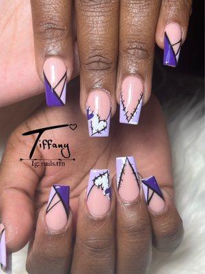 #nails #nailart #naildesign #tampaflorida Elite nails and spa #coffin #square #almond