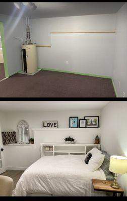 Basement guest room remodel