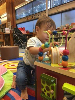 wooden activity cube for babies and toddlers