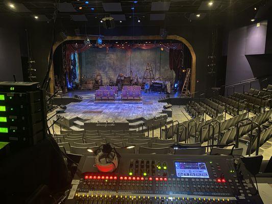 View of Sweeney Todd stage from Audio Engineer Sound Console. The show was mixed live each performance.