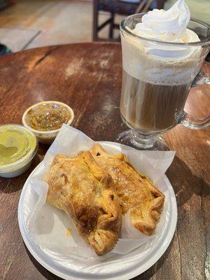 Empanadas and coffee