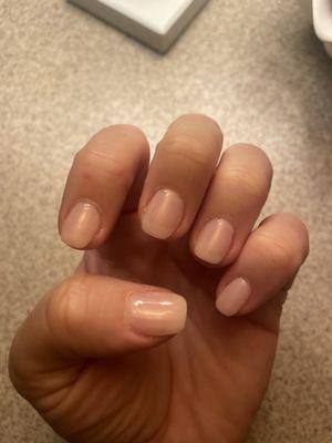 I asked for short rounded square nails that look natural. Perfection!