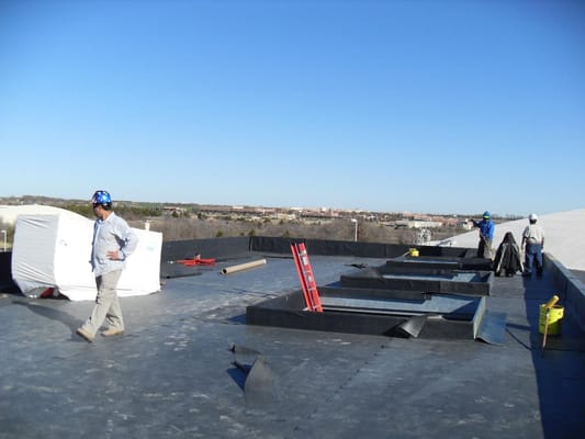 This is a water treatment plant in Frisco, Texas where we installed a 60 mil Carlisle EPDM roof system.