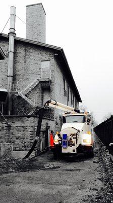 Combo/Vactor Truck  Capable of 600 ft runs and holds up to 2500.00 gallons of disposal.