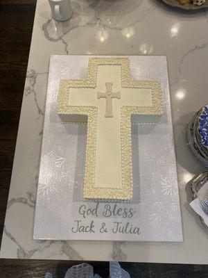 Vanilla baptism cake