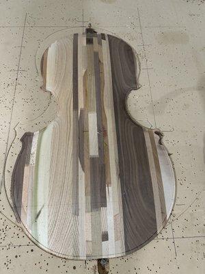 Cello back mixed woods