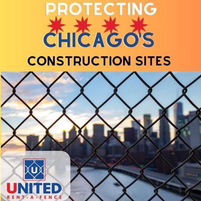 United Rent A Fence Construction fence and barricades rental company in Chicago Napperville Glenview