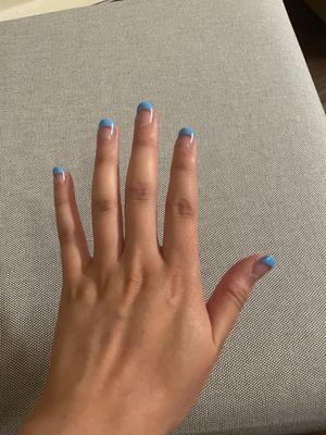 Manicure baby blue French tip