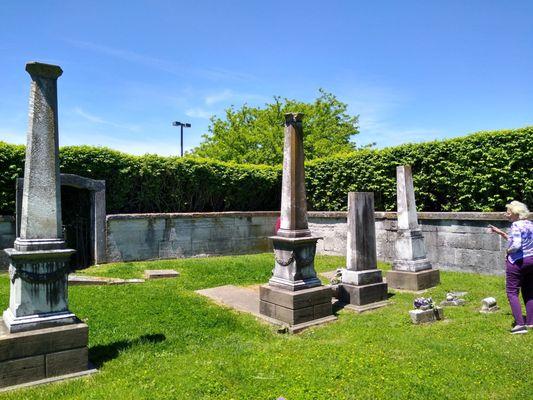 Burke's family Cemetery in the middle of a shopping center in the heart of St Matthews,  Louisville Kentucky.