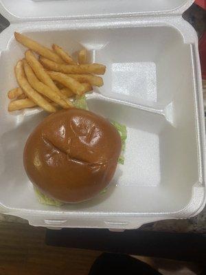 Park burger with a side of fries