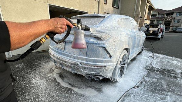 Foam cannon wash