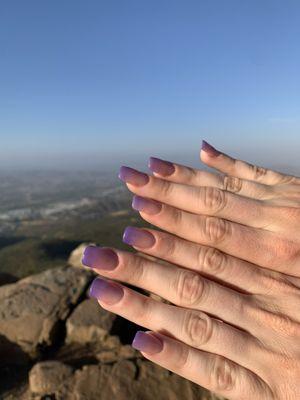 Purple ombré acrylic nails