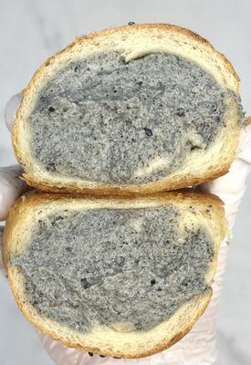 black sesame cream salt bread