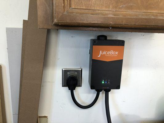 Juicebox EV charger installed in a residential garage