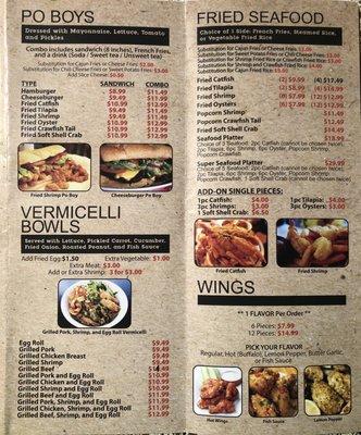 Current menu/prices