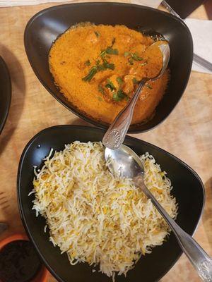 Tika masala and rice