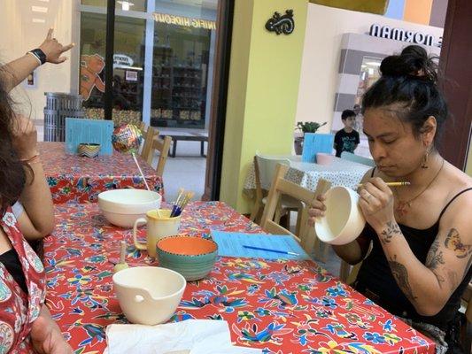 Ceramic painting with my kid's.