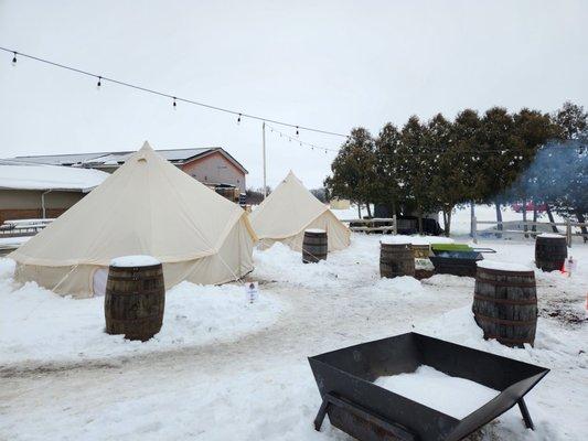 The Yurts that are available to rent by the hour.  They offer 5 different themed at $50 an hour and hold the average of 8-10 people.