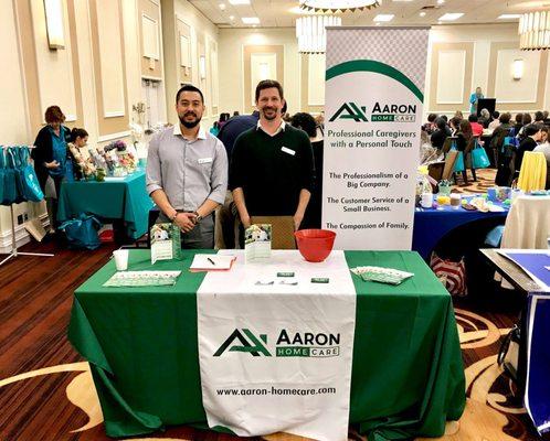 Owner, Aaron and Marketing Rep, Carlo at the Sharp HealthCare Social Work Month Celebration Breakfast 2018