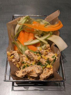 Mexican street corn wings with veggies