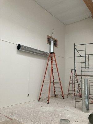 New HVAC coming in. It's going to be nice to have a heating system.