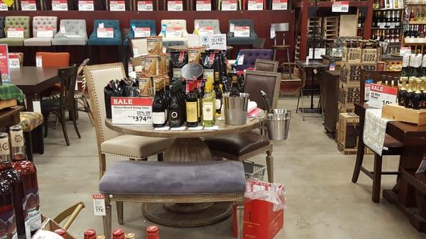 20% off any 4 wines today. I'm doing wine demo so come get your taste on! 25% off furniture with coupon.