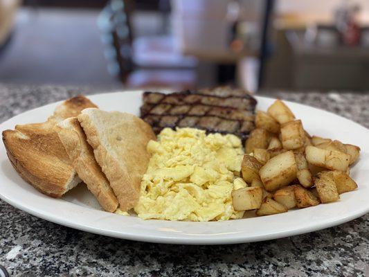 Steak and eggs